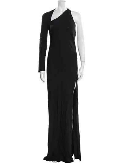 Pre-owned Michelle Mason Asymmetrical Long Dress In Black