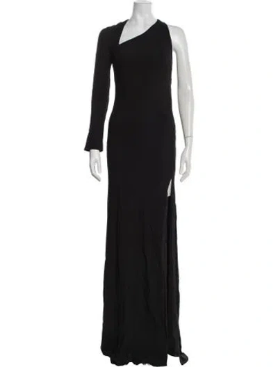 Pre-owned Michelle Mason Asymmetrical Long Dress In Black