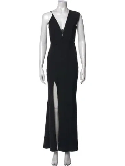 Pre-owned Michelle Mason Asymmetrical Long Dress In Black