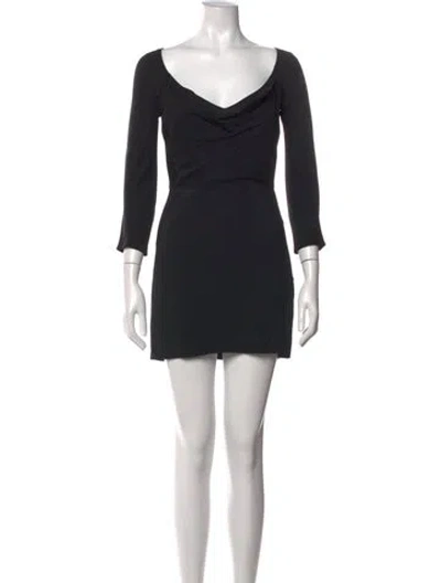 Pre-owned Michelle Mason Asymmetrical Mini Dress In Black
