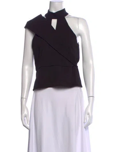 Pre-owned Michelle Mason Asymmetrical Sleeveless Top In Black