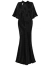 Michelle Mason Backless Halter-neck Gown In Black