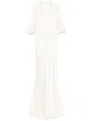 Michelle Mason Backless Halter-neck Gown In White