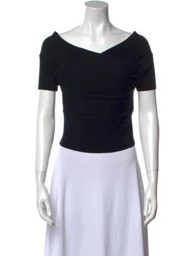 Pre-owned Michelle Mason Bateau Neckline Sweater In Black