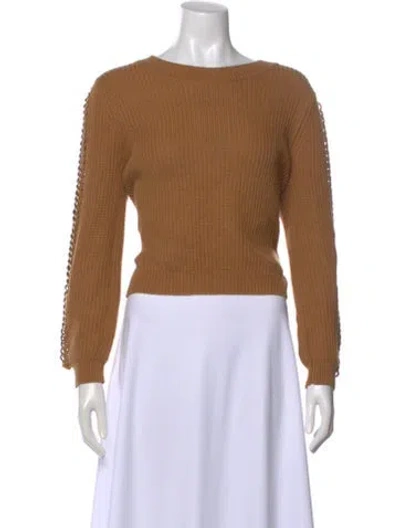 Pre-owned Michelle Mason Bateau Neckline Sweater In Neutral