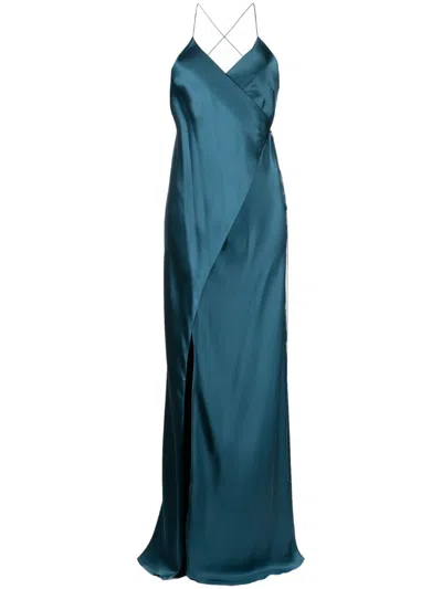 Michelle Mason Abendkleid Mit Drapiertem Ausschnitt In Green