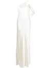 Michelle Mason Bias-cut One-shoulder Gown In Weiss