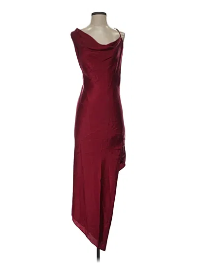 Pre-owned Michelle Mason Cocktail Dress In Burgundy
