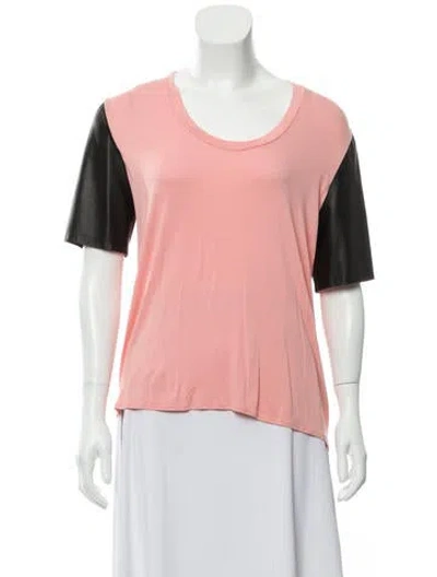 Pre-owned Michelle Mason Colorblock Pattern Scoop Neck T-shirt W/ Tags In Multi