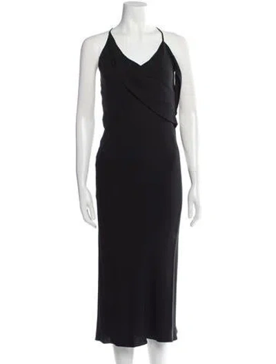 Pre-owned Michelle Mason Cowl Neck Long Dress In Black