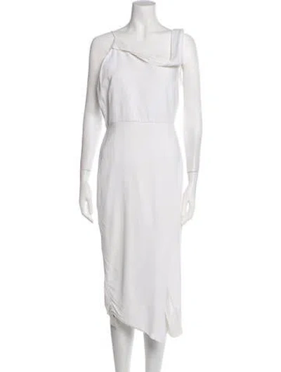 Pre-owned Michelle Mason Cowl Neck Long Dress In Neutral