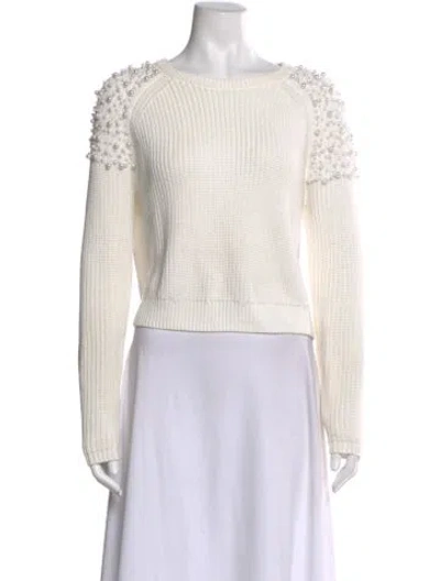 Pre-owned Michelle Mason Crew Neck Long Sleeve Sweatshirt In White