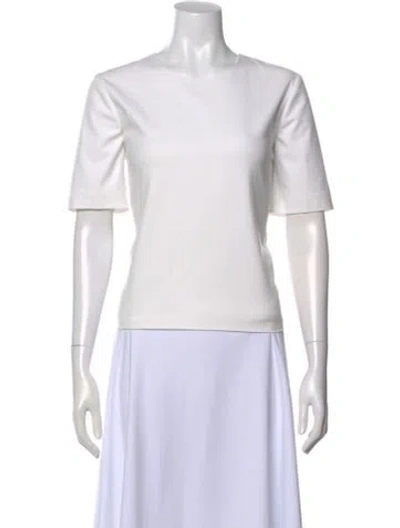 Pre-owned Michelle Mason Crew Neck Short Sleeve T-shirt In White