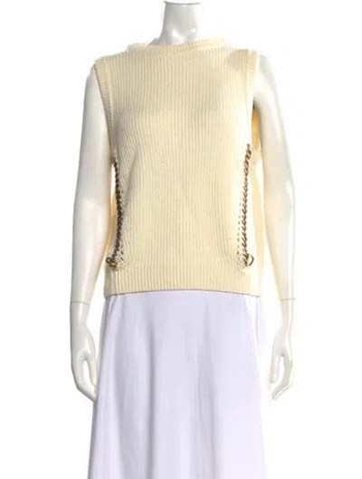 Pre-owned Michelle Mason Crew Neck Sweater In Neutral