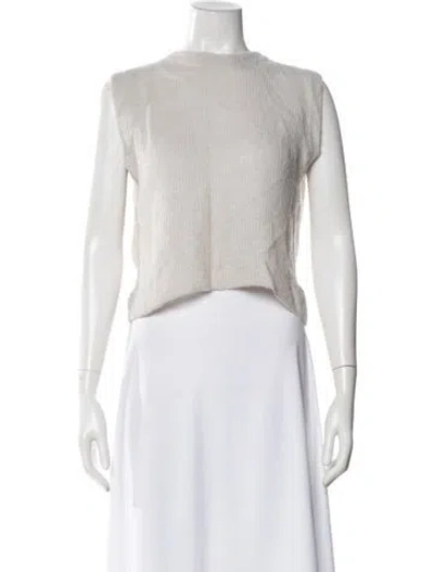 Pre-owned Michelle Mason Crew Neck Sweater In White