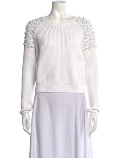 Pre-owned Michelle Mason Crew Neck Sweater In White