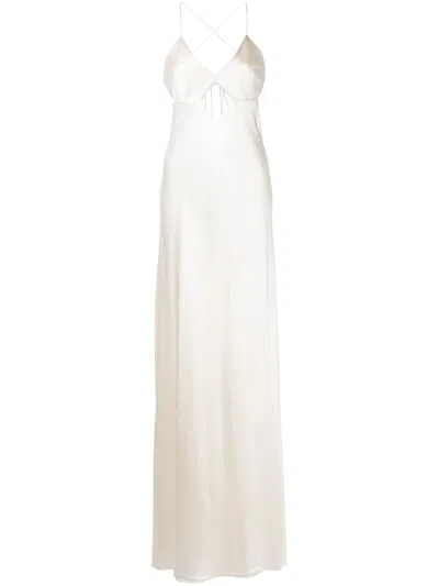 Michelle Mason Cut-out Detail Gown In White