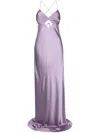 Michelle Mason Cut Out-detail Silk Maxi Dress In Purple