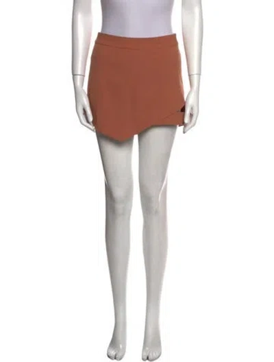 Pre-owned Michelle Mason Cutout Accent Mini Skirt In Brown
