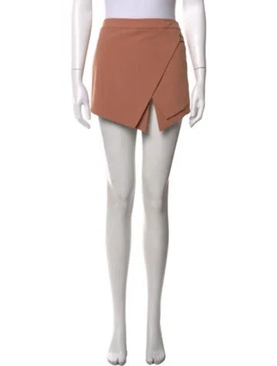 Pre-owned Michelle Mason Cutout Accent Mini Skirt In Neutrals