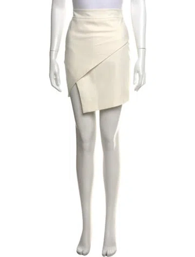 Pre-owned Michelle Mason Cutout Accent Mini Skirt In White