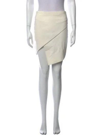 Pre-owned Michelle Mason Cutout Accent Mini Skirt In White