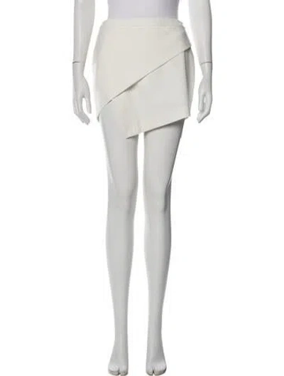 Pre-owned Michelle Mason Cutout Accent Mini Skirt In White