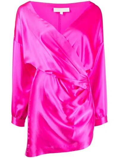 Michelle Mason Minikleid Mit Drapierten Akzenten In Pink