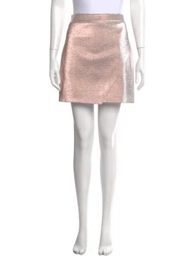 Pre-owned Michelle Mason Glitter Accents Mini Skirt In Pink