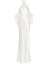 Michelle Mason Halterneck Silk Gown In Neutrals