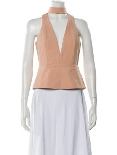 Pre-owned Michelle Mason Halterneck Sleeveless Top In Pink