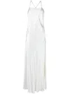 MICHELLE MASON LACE-INSET GOWN LONG SLEEVELESS DRESS