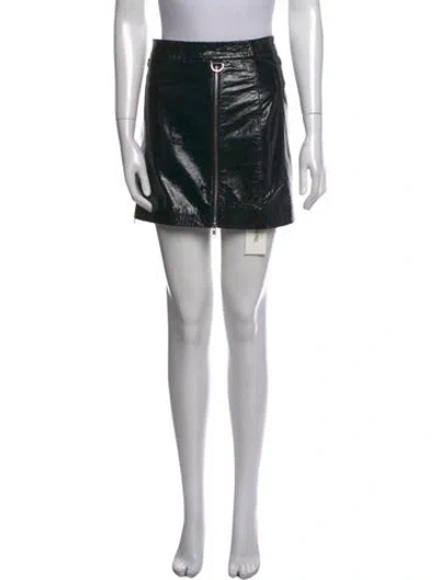 Pre-owned Michelle Mason Lambskin Mini Skirt In Black