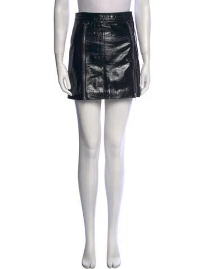 Pre-owned Michelle Mason Lambskin Mini Skirt In Black