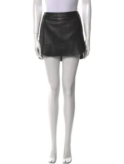 Pre-owned Michelle Mason Lambskin Mini Skirt In Black