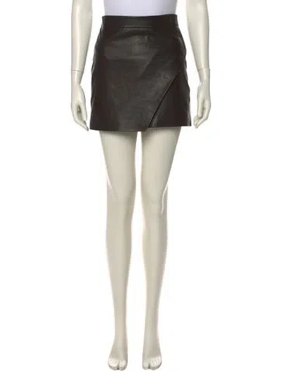 Pre-owned Michelle Mason Lambskin Mini Skirt In Black