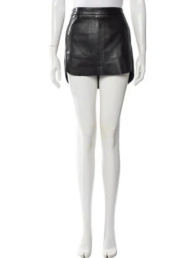 Pre-owned Michelle Mason Lambskin Mini Skirt In Black