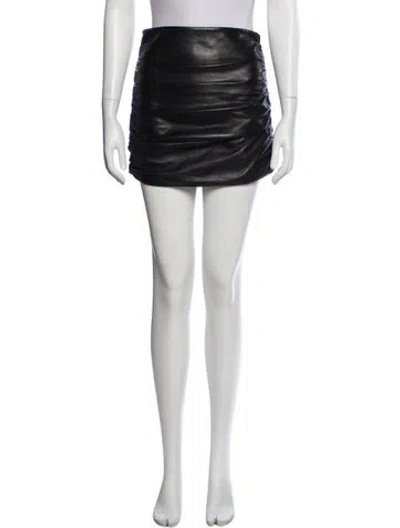 Pre-owned Michelle Mason Lambskin Mini Skirt In Black