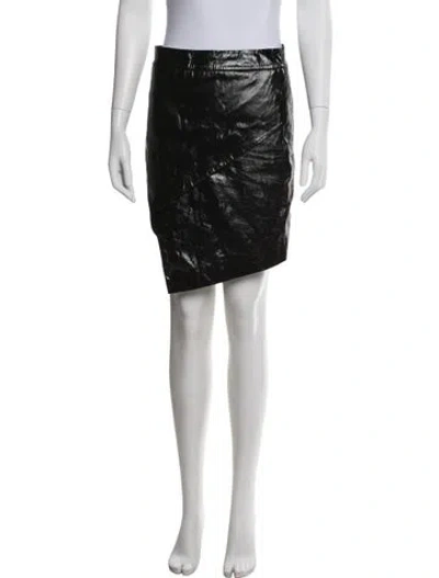Pre-owned Michelle Mason Lambskin Mini Skirt In Black