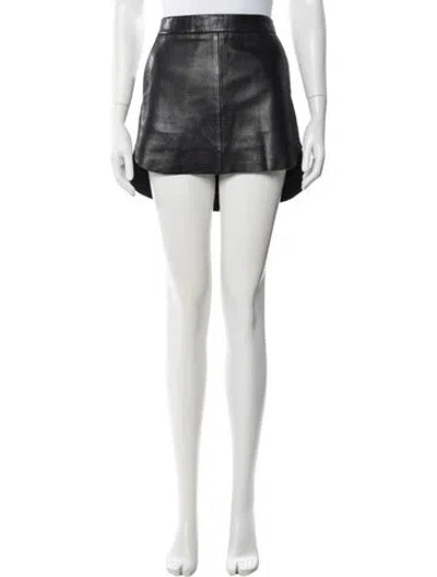 Pre-owned Michelle Mason Lambskin Mini Skirt In Black