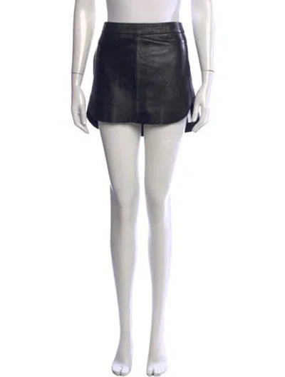 Pre-owned Michelle Mason Lambskin Mini Skirt In Black
