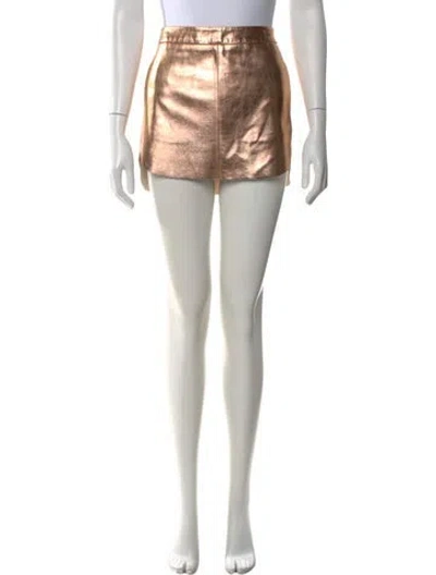 Pre-owned Michelle Mason Lambskin Mini Skirt In Gold