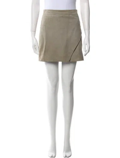 Pre-owned Michelle Mason Lambskin Mini Skirt In Green