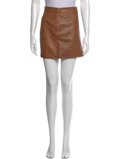 Pre-owned Michelle Mason Lambskin Mini Skirt In Neutral
