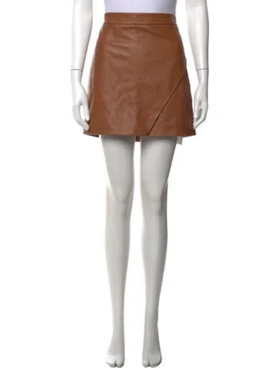 Pre-owned Michelle Mason Lambskin Mini Skirt In Neutrals