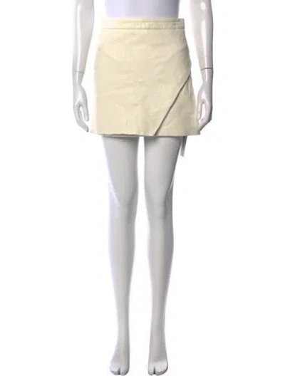 Pre-owned Michelle Mason Lambskin Mini Skirt In Neutrals