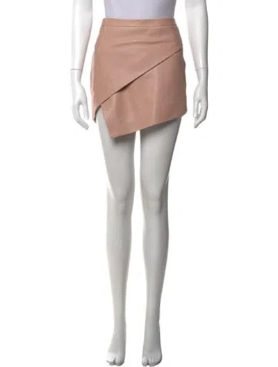 Pre-owned Michelle Mason Lambskin Mini Skirt In Pink
