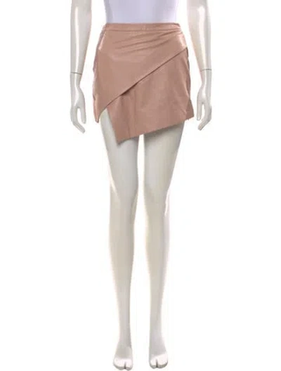 Pre-owned Michelle Mason Lambskin Mini Skirt In Pink