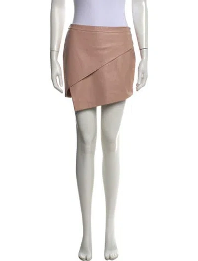Pre-owned Michelle Mason Lambskin Mini Skirt In Pink