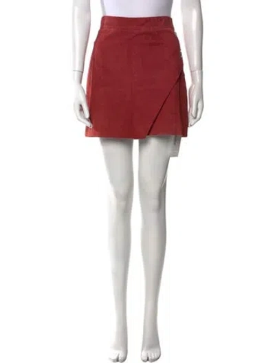 Pre-owned Michelle Mason Lambskin Mini Skirt In Red